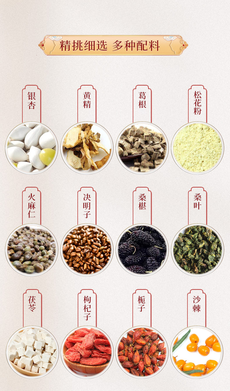 Ginkgo Polygonatum Herbal Tea Bag Blend 150g 30 Bags Cold Brewed Botanical Infusion overview