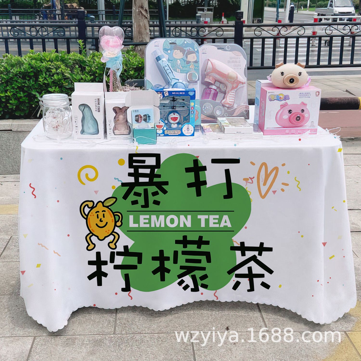 Mantel de té de limón hecho a mano