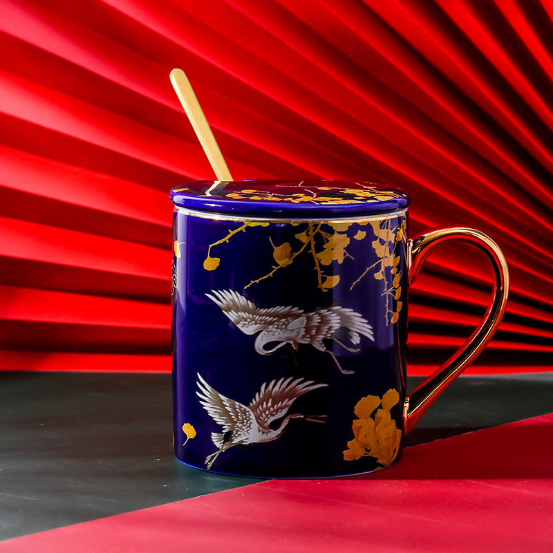 Taza de cerámica de agua de color, taza de oficina, taza de té, regalo de cumpleaños.