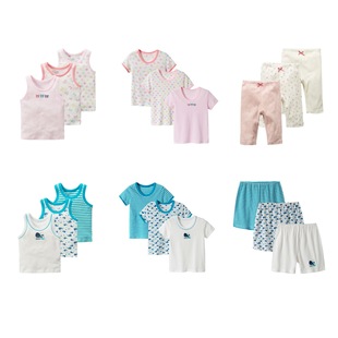 Distribution delivery thin mesh spring and summer boys and girls Children's bottoming home outing vest short sleeve shorts T-shirt