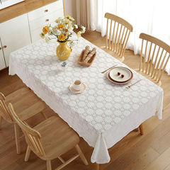 White Coffee Table Cloth Lace Tablecloth Rectangular Fabric Tablecloth European Style Fresh and Clean Tablecloth Home Cover