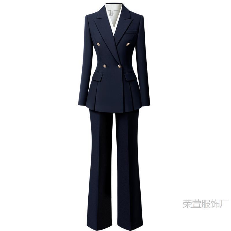 春秋职业西装套装女高级感气质收腰正装面试通勤上班珠宝店工作服|undefined