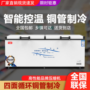 Single Temperature Double Temperature Commercial Free Shipping Freezer Freezer Large Capacity Household Refrigeration and Refrigeration Dual-purpose Freezer Free Shipping