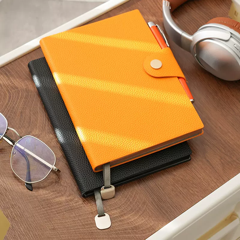 2025新款搭扣高档商务记事本简约软面办公本高颜色笔记本可印LOGO