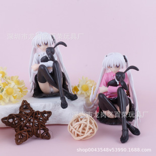 Two-dimensional peripheral cartoon PVC fate sky holding rabbit dome sister sitting luggage hand-made car case cake decoration