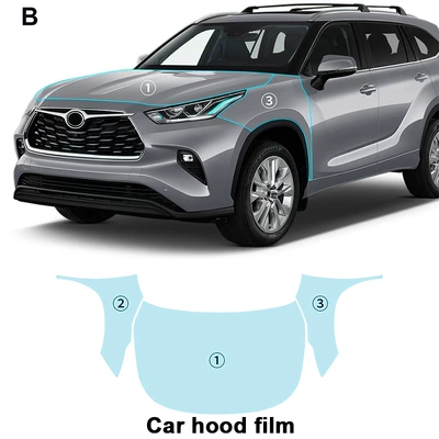 Car paint protective film Highlander 20-22 TPU invisible - toyota-highlander-20-22-cover-front-leaf-tpu-protective-film-tpu75mil