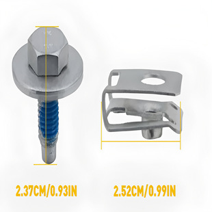 Car Fixing Screw External Hexagonal Flat Head with Gasket M6*18 Self-Tapping Screw Spring Nut U Clip Nut