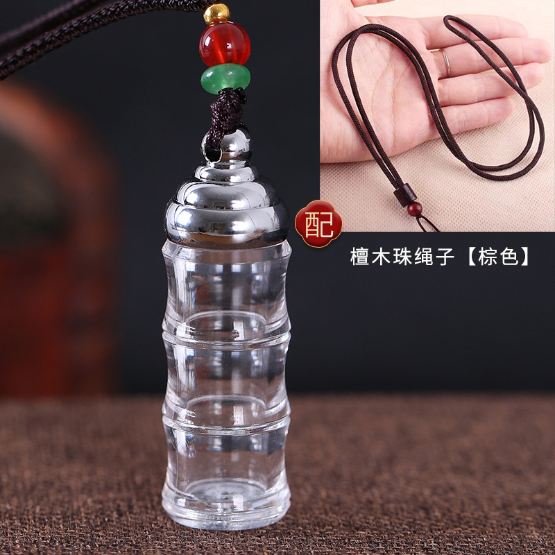 中空の透明な竹節の瓶のペンダントは空の瓶のペンダントを隠して飾って、ものを入れることができます。|undefined