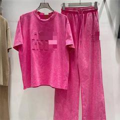 女夏2025新款短袖休闲宽松大码简约可外穿套装