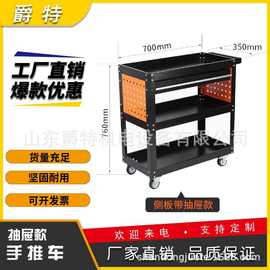 工具车静音手推车物流搬运车拉货塑料加厚手拉车仓库小推车可折叠