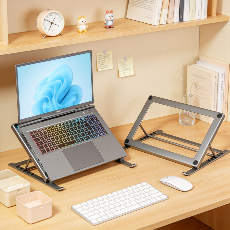 Laptop stand for dormitory, gaming laptop cooling rack, foldable and lightweight stand for college students' dorm rooms Laptop stand for dormitory, gaming laptop cooling rack, foldable and lightweight stand for college students' dorm rooms