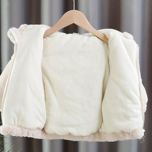 Boys' Lamb Velvet Warm Jacket 2024 New Style Thickeneded Wool Sweater Baby Girl Autumn and Winter Kidsren's Clothing