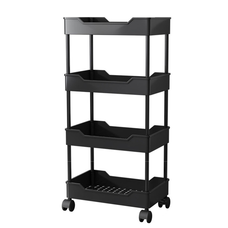 Estante de almacenamiento de espacio de inodoro Carro de piso móvil cocina snack rack de almacenamiento de múltiples capas pared del inodoro