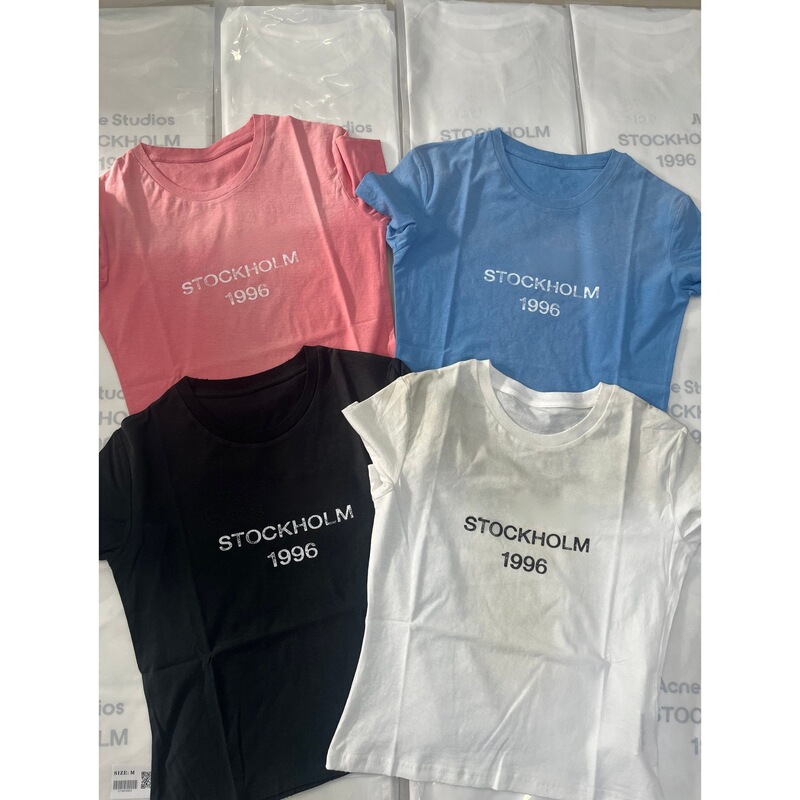 26Ss Nanyou Haute Couture/Boutique Niche 1996 Vintage Washed Four-Color Slim Fit Letter Print Short Sleeve T-Shirt Top