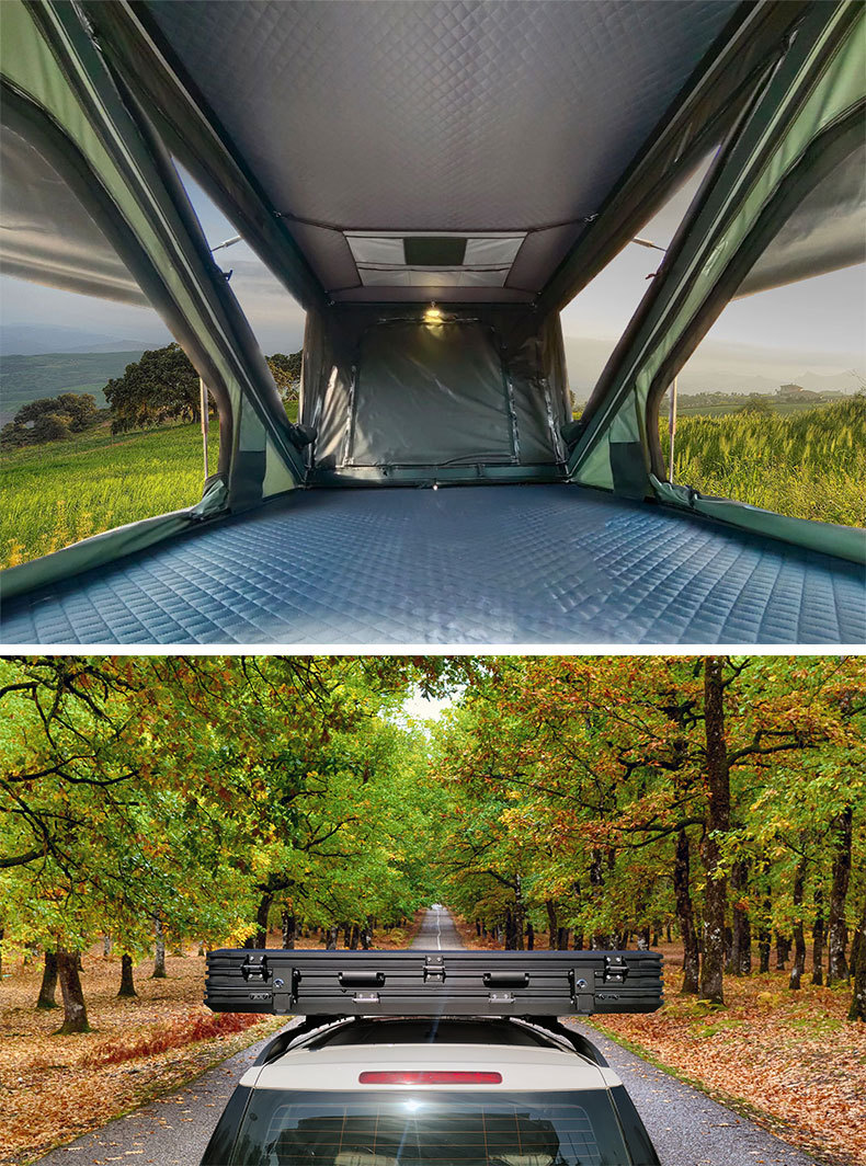New outdoor automatic portable folding roof camping tent travel camping off-road car roof hard shell tent