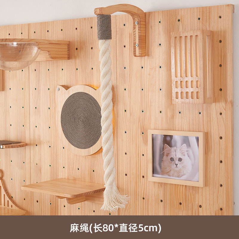 Shuimusheng 穴あきボード猫壁無垢材猫クライミングフレーム壁穴なし猫の巣一体型猫棚猫跳ね板|undefined