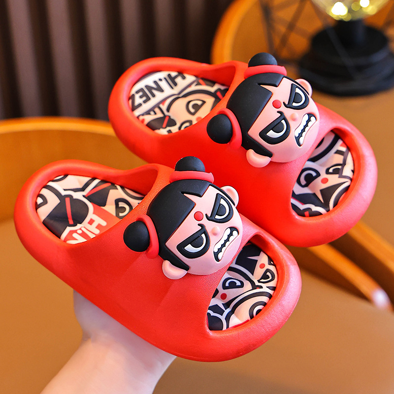 Zapatillas de verano genuinas Nezha para niños y niñas antideslizantes de fondo suave baño interior para padres e hijos para niños zapatillas de playa