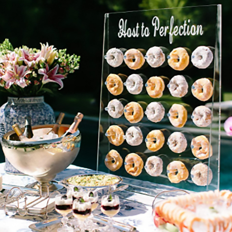 亚克力甜甜圈展示架 婚前生日派对甜品摆台 蛋糕放置架高透明