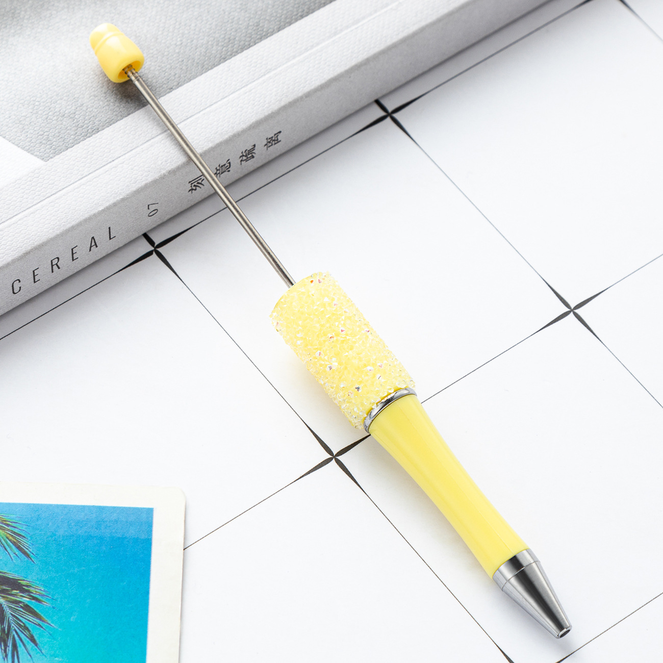 DIY bolígrafo de cuentas de azúcar creativo pegado a mano lleno de diamantes de plástico bolígrafo de regalo al por mayor