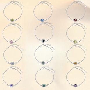Original design new product twelve constellations birthstone moissanite jewelry cross-border wholesale s925 sterling silver bracelet women