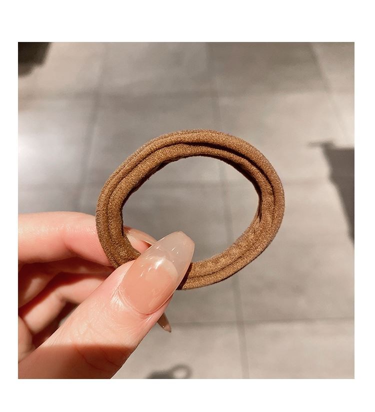 Hair Ring Hair Rope High Elastic Rubber Tendon Women's Hair Tie Adult Seamless Thickened Thick Hair Simple Hair Tie Headwear Hair Rope