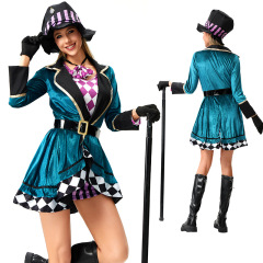 クロスボーダーハロウィンレディースアリスマッドハッターマジシャンパフォーマンスナイトクラブサーカスステージパフォーマンス衣装