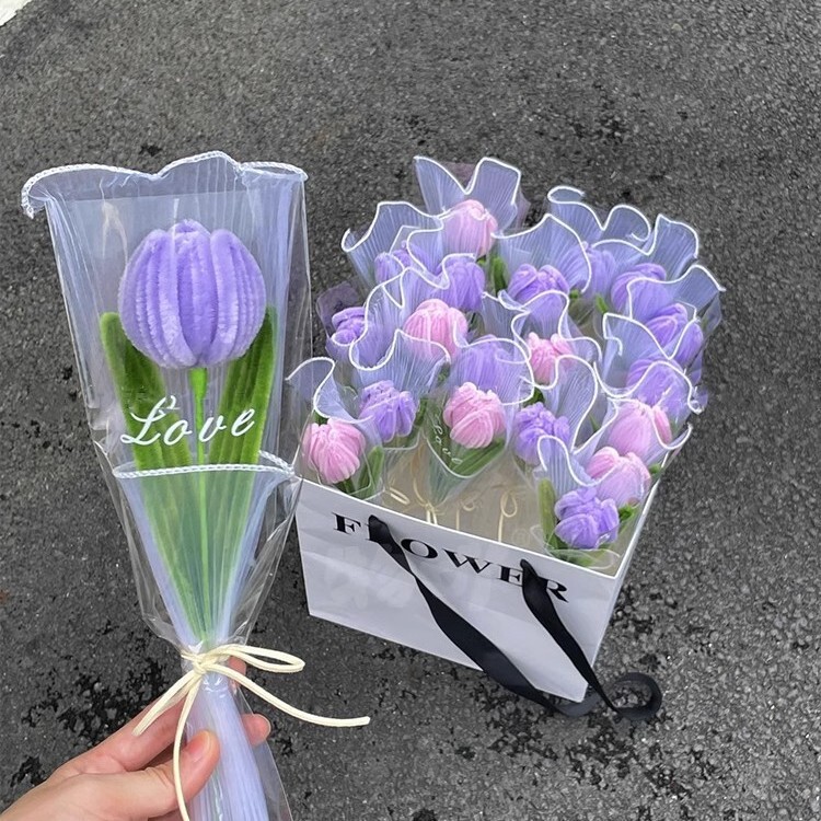 创意郁金香扭扭棒花束手工diy材料包送员工长辈毕业季礼物礼品花|undefined