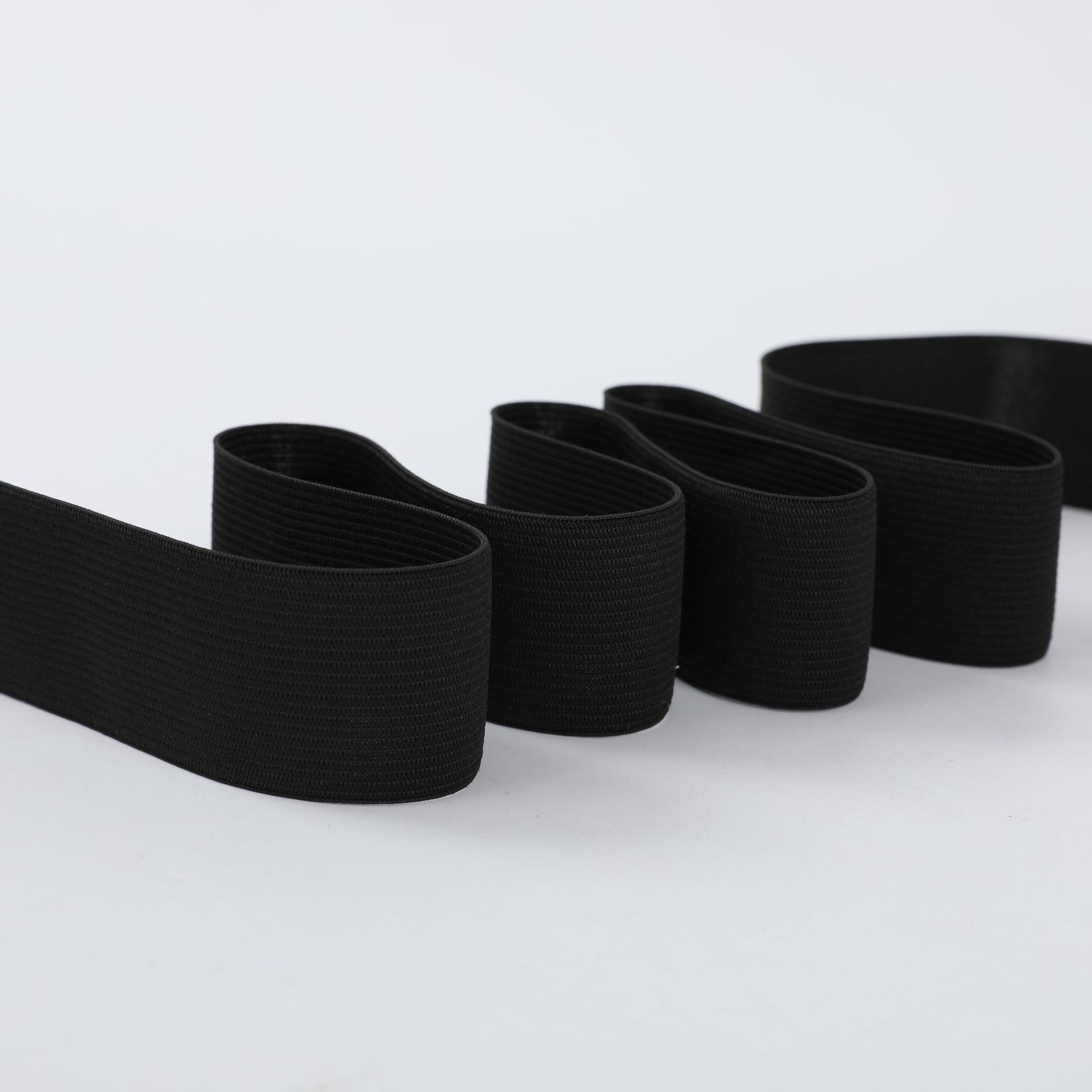 Black and white crocheted elastic band high elastic latex rubber trouser waist eye mask belt skirt elastic band hook edge elastic band