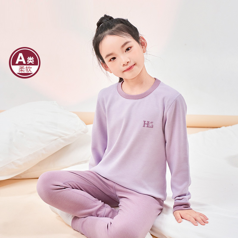 儿童保暖内衣男女童秋衣秋裤大童睡衣套装中小童学生青少年打底衫|undefined
