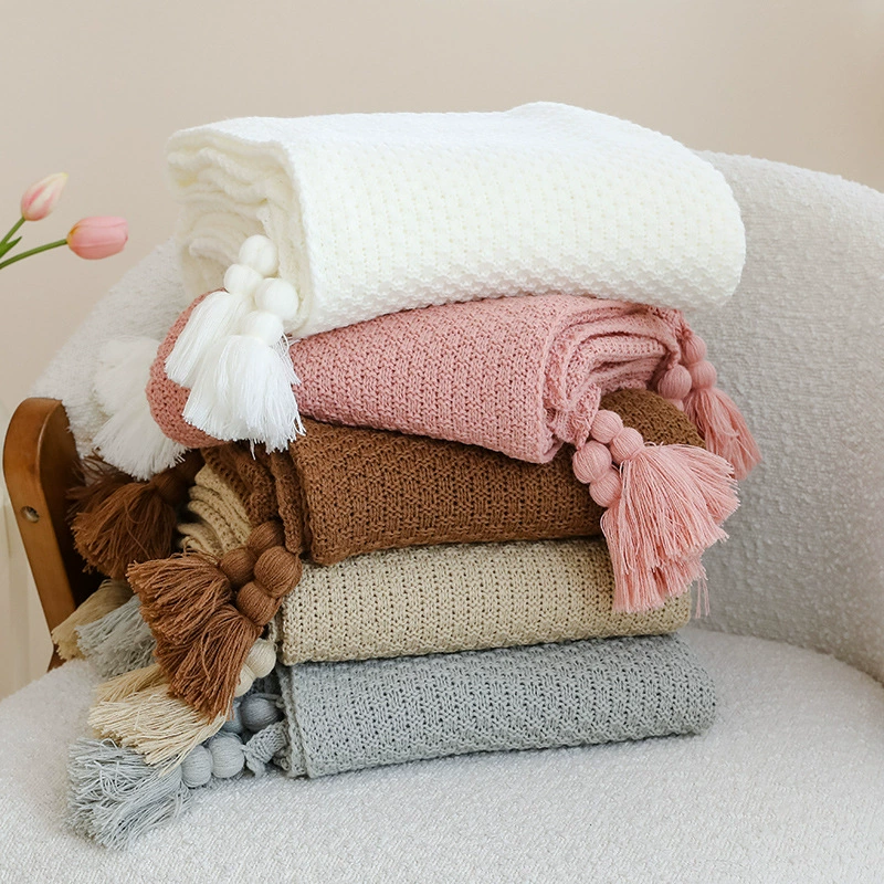 Трансграничное одеяло-плед для кондиционирования воздуха, вязаное одеяло для дивана и офиса, покрывающее ноги, плед для самолета, одеяло для кемпинга, утолщенное и теплое.