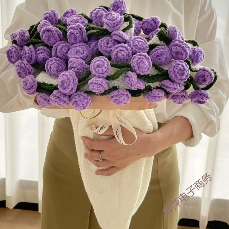 Вязаное шерстяное одеяло с вязанными розами, подарок, 22/52/99 розы, декоративное