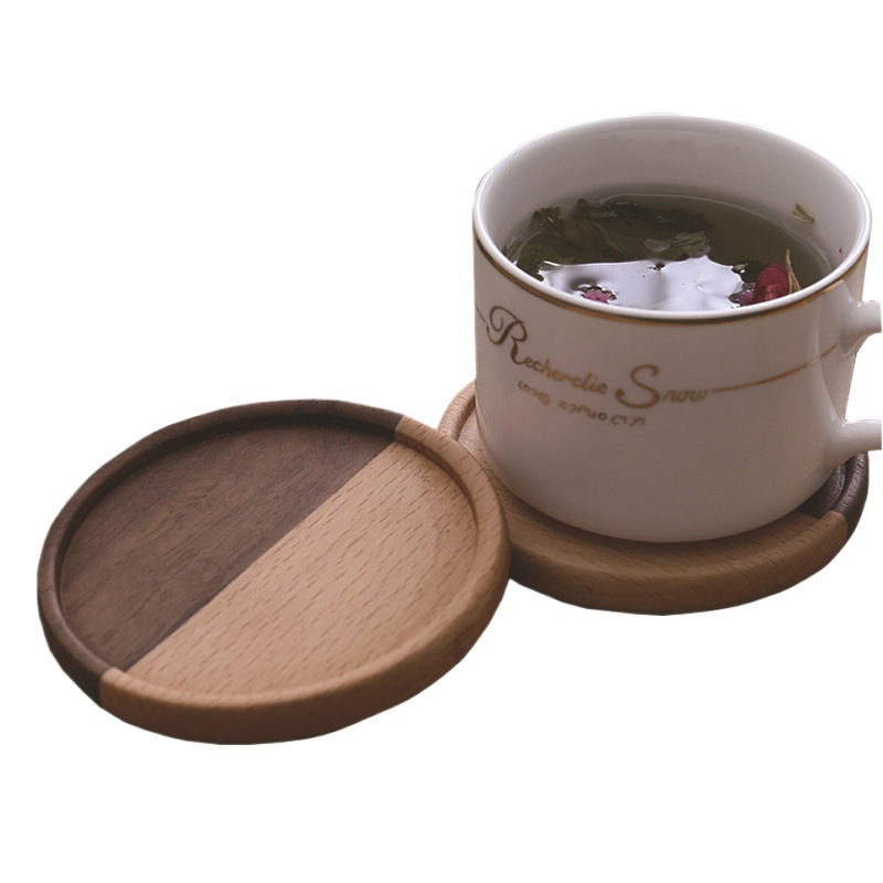 Nuevo creativo de madera maciza placemat posavasos estilo europeo simple Haya té montaña negro nogal estera de aislamiento de madera