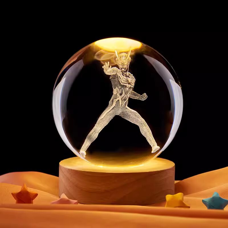 Cartoon series Ultraman 3D inlaid luminous crystal ball night light wholesale creative desktop ornament Valentine's Day Cartoon series Ultraman 3D inlaid luminous crystal ball night light wholesale creative desktop ornament Valentine's Day
