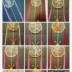 メーカー直販古風刺繍団扇漢服古着写真撮影道具ダンスショー手持ちフリンジファン