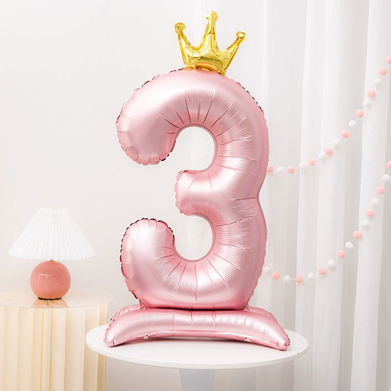 Big fuchsia pearl powder, digital balloon, Birthday gift