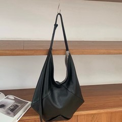 新款头层牛皮大容量托特包女高级感慵懒风单肩斜挎通勤包