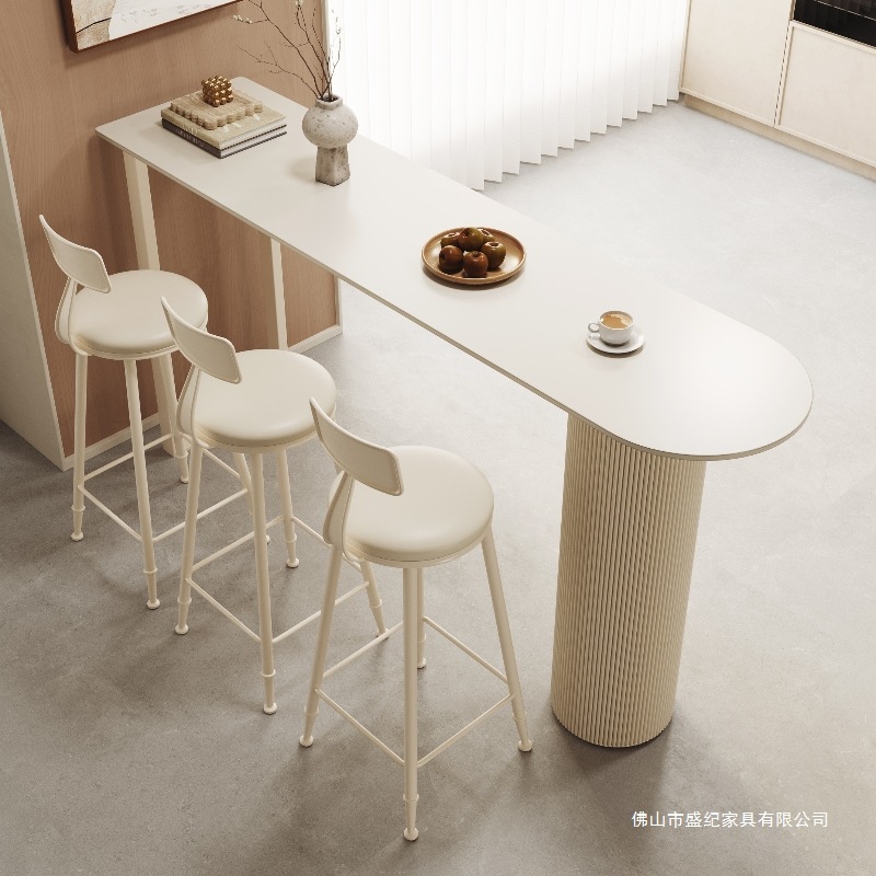 Light Luxury Slate Bar Table for Home Living Room Kitchen Partition Small Bar Balcony Wall-Mounted High Table Other Children