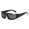 Street sunglasses, trend silver glasses hip-hop style, European style