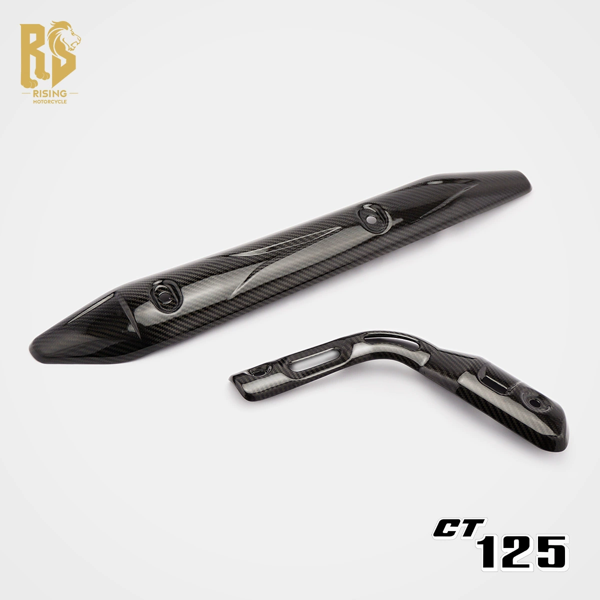 Оригинальный RS подходит для Honda CT125, оригинальная противожарная крышка выхлопной трубы, теплоизоляционная крышка из углеродного волокна, вырезанная против ожогов