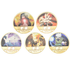 Naruto commemorative coins, Uzumaki Naruto, Sasuke anime coins, peripheral commemorative coins, die-cast metal coins