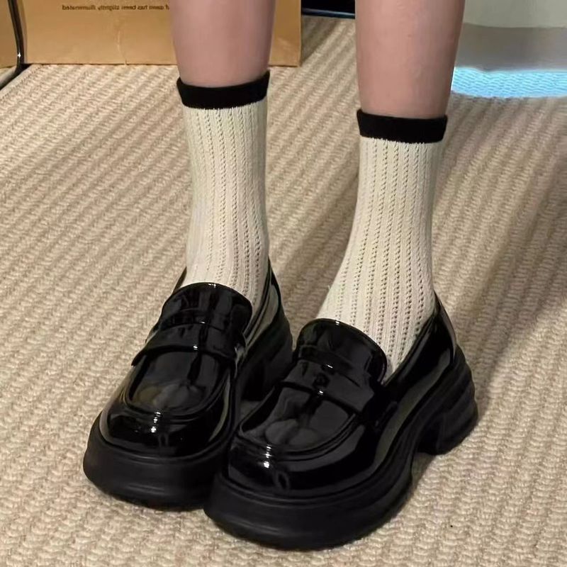 法式厚底小皮鞋女新款春秋百搭英伦风单鞋复古jk制服玛丽珍鞋|undefined