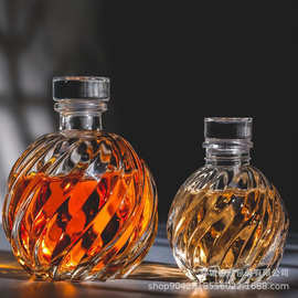 菠萝创意水晶盖密封自酿分装小酒瓶冷翠咖啡容器手抓玻璃洋酒瓶子