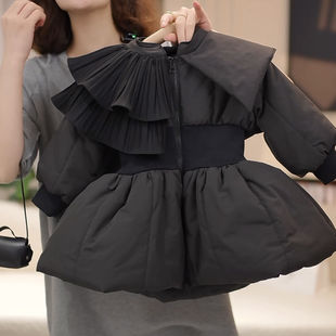 2024 Korean Style Girls' New Style Cotton Coat Western Style Baby Warm Thickened Princess Style Winter Cotton Coat Trendy Cotton Coat
