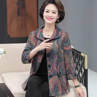 Old People's Coat Grandma's Spring Long-sleeved plus size Old People's New Clothes Old Lady's Mother's Spring and Autumn Top