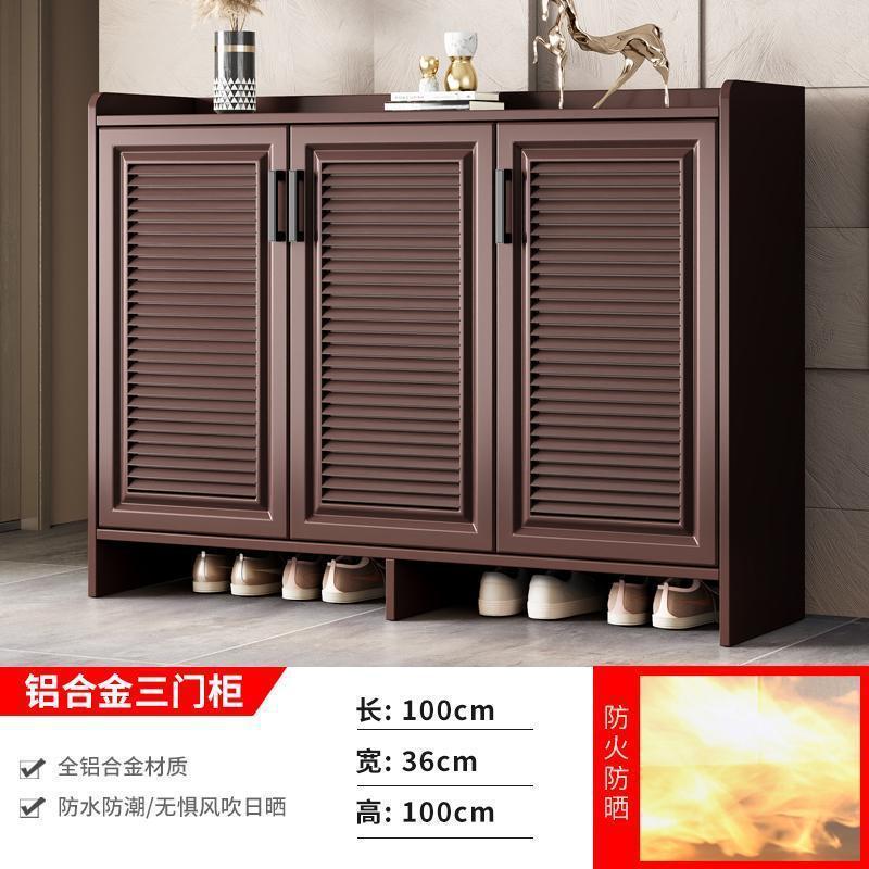 屋外全アルミニウム合金靴キャビネットヴィラガーデンドア防水日焼け止め収納キャビネット家庭用大容量収納キャビネット|undefined