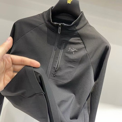 Zu Bird 2025 長袖新メンズジッパートレーナースタンドカラー Tシャツアウトドアスポーツレジャービジネス卸売