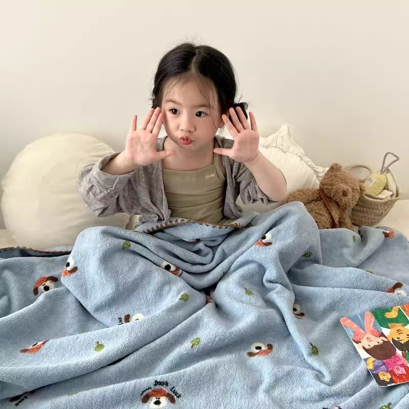 卡通舒棉绒双面绒毛毯贝壳边多功能沙发午休盖毯婴幼儿四季小毯子|undefined