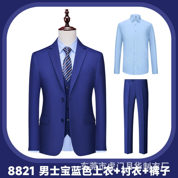 Men-sapphire blue suit + pants + shirt