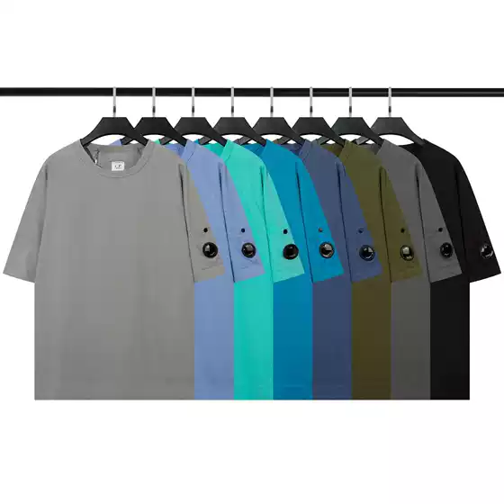 New CP summer American Korean style casual loose round neck pullover double yarn short sleeve youth men and women fashion brand half sleeve T