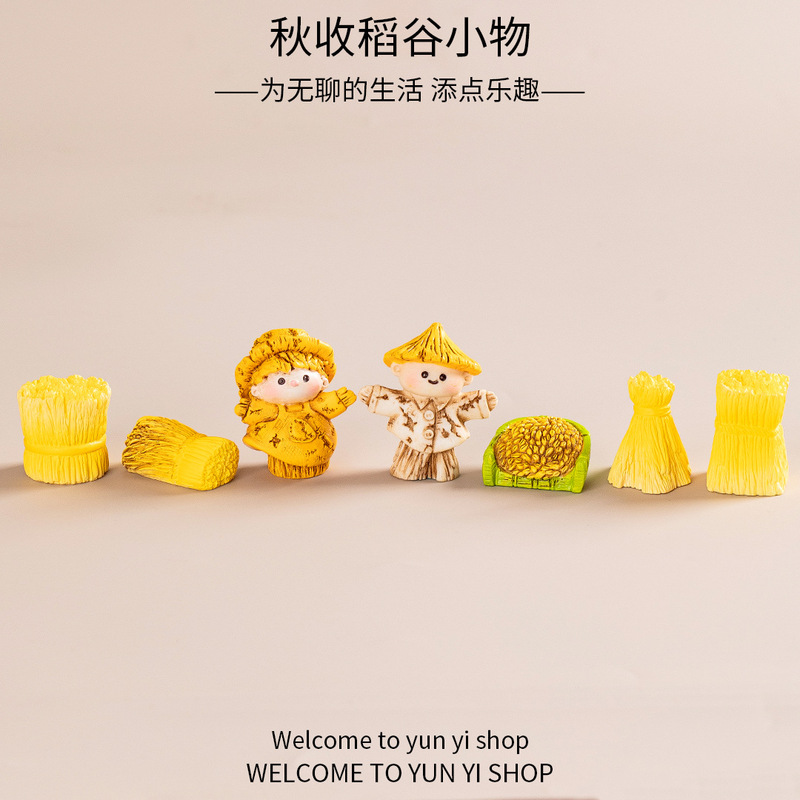 Creative Scarecrow Wheat Farm Micro Landscape Gardening Landscaping DIY Decoration Accessories Miniature Mini Ornaments